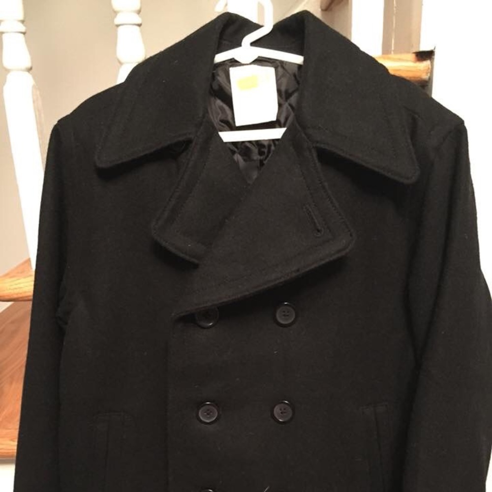 Crazy 8 kids black wool peacoat, EUC, size S (5-6)
